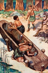 Haciendo el Primer Barco de un Tronco de Árbol
